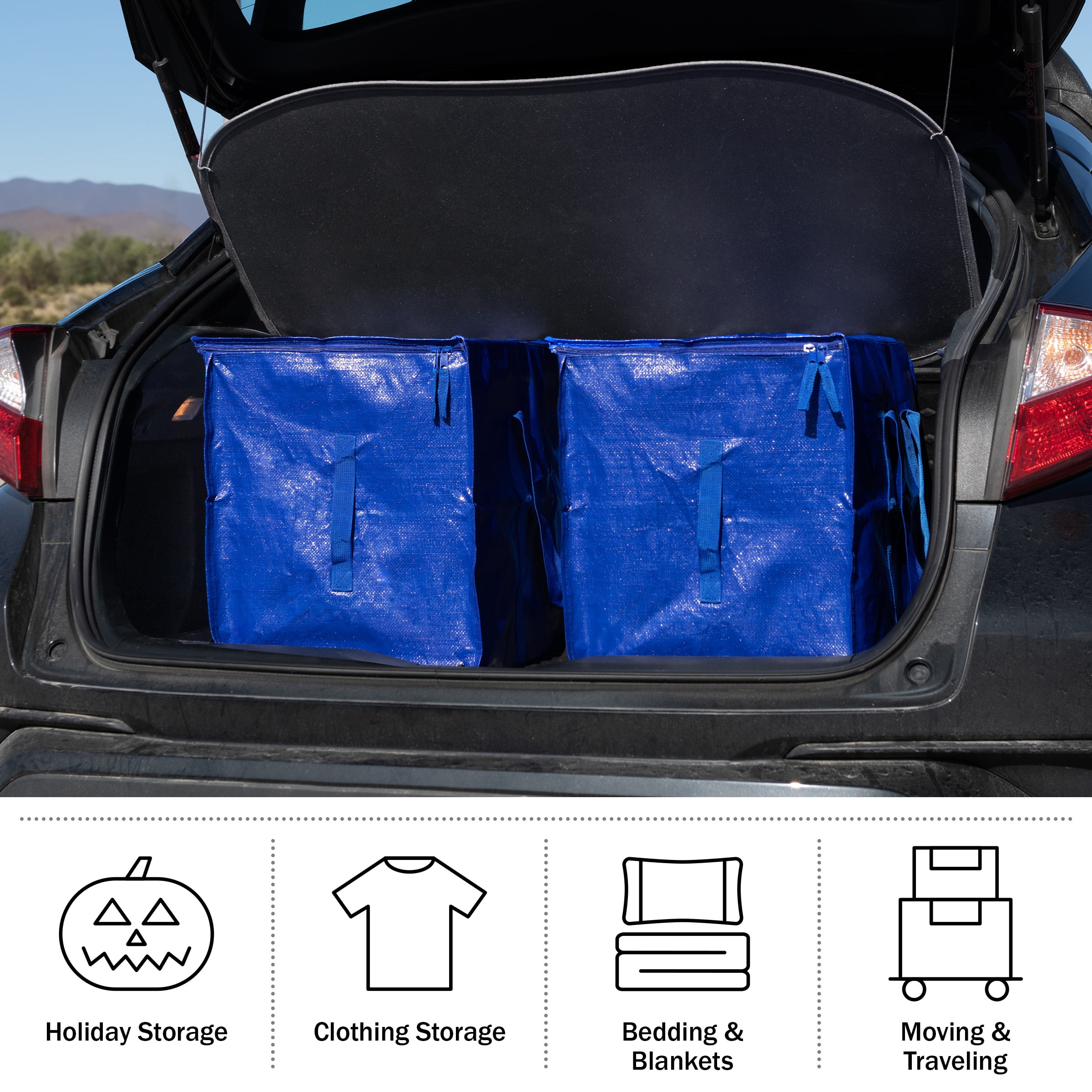 Home-Complete 10-Pack 26.79-inch Moving Bags with Dual Zippers and Durable Handles