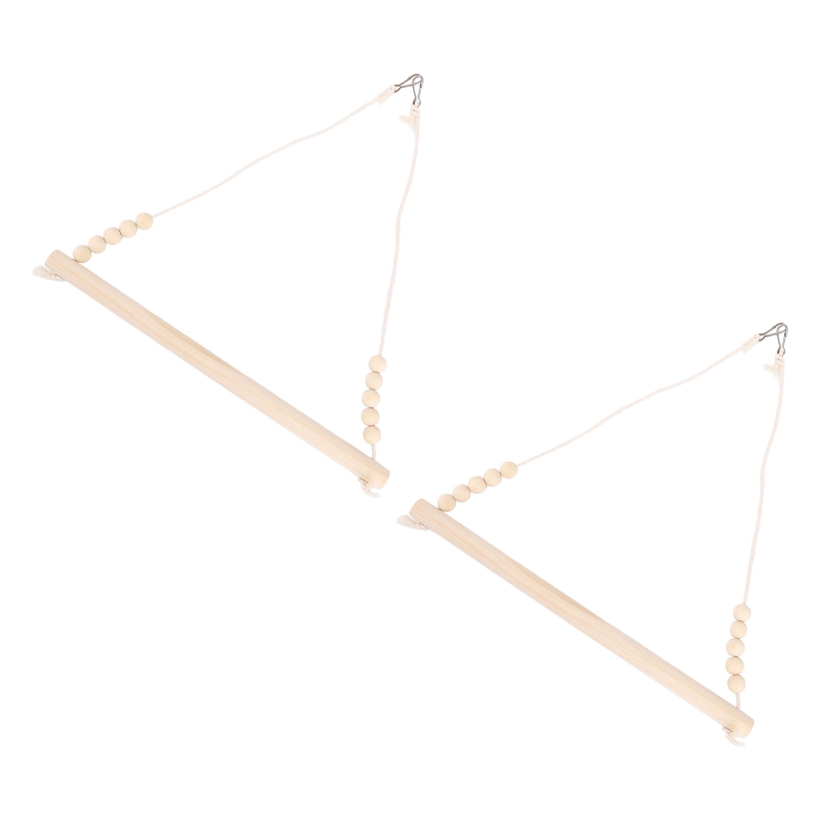 NFTIGB 2PCS Triangle Wooden Bird Swing Toys Hanging Hammock Perch for Parrots Parakeets Cockatiels, Easy to Install Cage Accessories, 14.96 inches / 38 cm