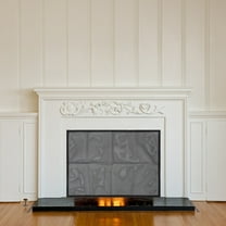 Luxshiny 1 Set Fireplace Cover Black Mesh for Fire Place Use