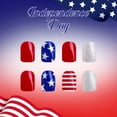 thumbnail image 6 of Kokovifyves 4th Of July Patriotic Press On Nails 24Pcs Classic Flag Style Short Fake Nails Holiday Party Nail Decor, 6 of 9