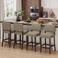thumbnail image 3 of EOP 25.98" Modern Counter Height Barstools Set of 4, Farmhouse Wooden Upholstered Bar Stools With Footrest for Kitchen Island, Bar, Dining Room, Camel, 3 of 12