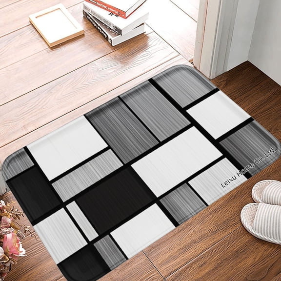 FJPT Non Slip Flannel Polyester Floor Mat For Bathroom Kitchen Bedroom Decor 31.5x19.7 inch