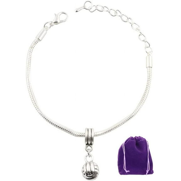 Volleyball Bracelets - 3D Stainless Steel Snake Chain Charm Bracelet
