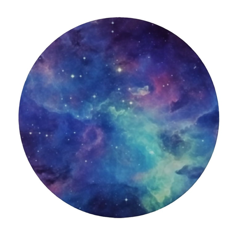 AOYEGO Galaxy Purple Round Tablecloth - 60 Inch Diameter, Universe Stars Print, Waterproof Polyester For Parties & Dining