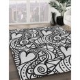 thumbnail image 3 of Ahgly Company Machine Washable Indoor Round Transitional Black Area Rugs, 4' Round, 3 of 7