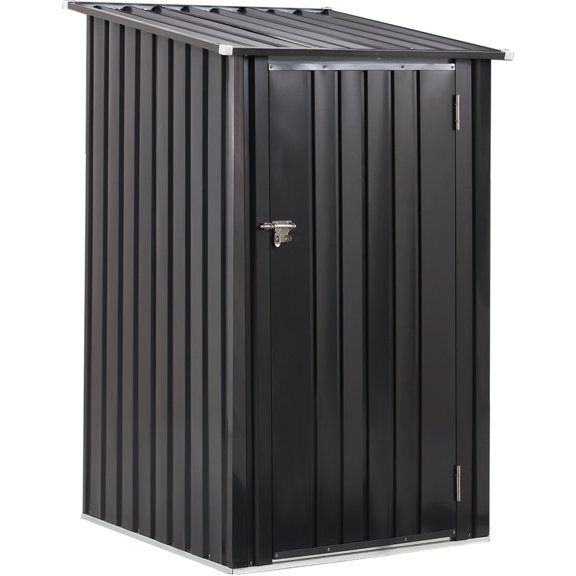 3x3 FT Metal Storage Shed with Lockable Door, Compact Steel Utility Shed for Garden & Patio Tool Storage