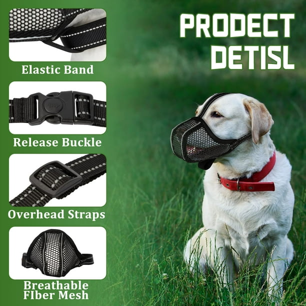 Adjustable Soft Dog Muzzle Basket for Small Medium Large Breeds Prevents Biting Licking Chewing Reflective Strap for Grooming Daily Activities. Walmart