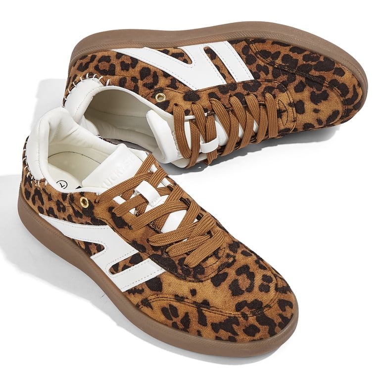 LUCKY STEP Womens Classic Retro Gum Sole Fashion Sneakers Genuine