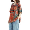thumbnail image 5 of ZANZEA Ladies Short Sleeve Blouse Printed Retro T-Shirt Casual Tops, 5 of 11