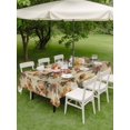 thumbnail image 4 of Outdoor Tablecloth with Umbrella Hole for Patio/Picnic/Party/Camping, Retro Orange Spring Floral Waterproof Table Cloth Rectangle Table Cover Washable, Vintage Botanical Peony Farmhouse (52"x 70"), 4 of 8