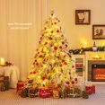 thumbnail image 2 of Patiojoy 6 FT Snow Flocked Christmas Tree Hinged Pre-lit Xmas Tree with Branch Tips Warm White LED Lights, 2 of 10
