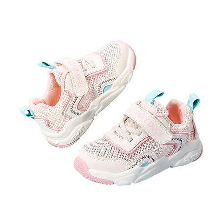 

AJTQTH Sneakers for Baby Toddler Kids Unisex Velcro Comfy Adjustable Running Shoes Soft Soled Casual Shoes Breathable Mesh Walking Shoes for Summer Sport Pink 7 Years