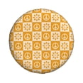 thumbnail image 3 of Spare Tire Cover, Checkered Retro Flowers peace sign Wheel Cover Tire Covers for Trailers Car Truck Camper Universal Tire Covering Fits Diameter 17 inch, 3 of 7