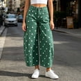 thumbnail image 4 of Hvogkswy Women High Waist Polka Dot Cropped Wide Leg Jeans Trendy Stretch Denim Pants Washed Vintage Casual jeans for 2026, 4 of 9