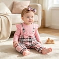 thumbnail image 2 of Mnyotv Infant Baby Girl Fall Winter Clothes Long Sleeve Bodysuits Floral Romper and Headband 2Pcs Set Size 6-9Months, 2 of 7