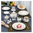 thumbnail image 4 of Stylish and Elegant 57 Pieces Porcelain Dinnerware Set Service for 8 People - Josephine, Gold Border, 4 of 4
