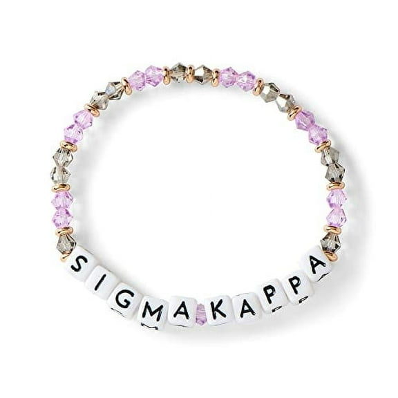 Sorority Shop Sigma Kappa Bracelet — Glass Bead Bracelet with SK Name Beads, Greek Sorority Jewelry