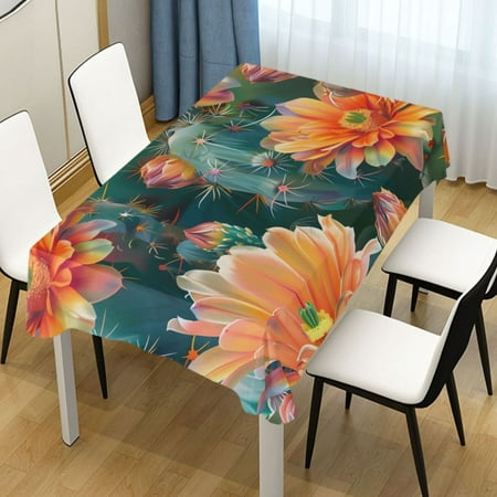 

ALAZA Cactus Flowers Rectangle Tablecloth Tablecover Dinning Table Cloth 60 x60