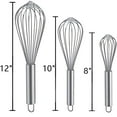thumbnail image 4 of Whisks for Cooking, 3 Pack Stainless Steel Whisk for Blending, Whisking, Beating and Stirring, Enhanced Version Balloon Wire Whisk Set, 8"+10"+12"$3 Packs Stainless Steel Whisk Set -Thick Stainless Steel Wire ＆ Strong Handles, Egg Beater for Cooking, Blending, Whisking, Beating and Stirring$Stainless Steel Wire Whisk -Heat Resistant Kitchen Whisks for Non-stick Cookware, Balloon Egg Beater Perfect for Blending, Whisking, Beating, Frothing & Stirring, 4 of 4