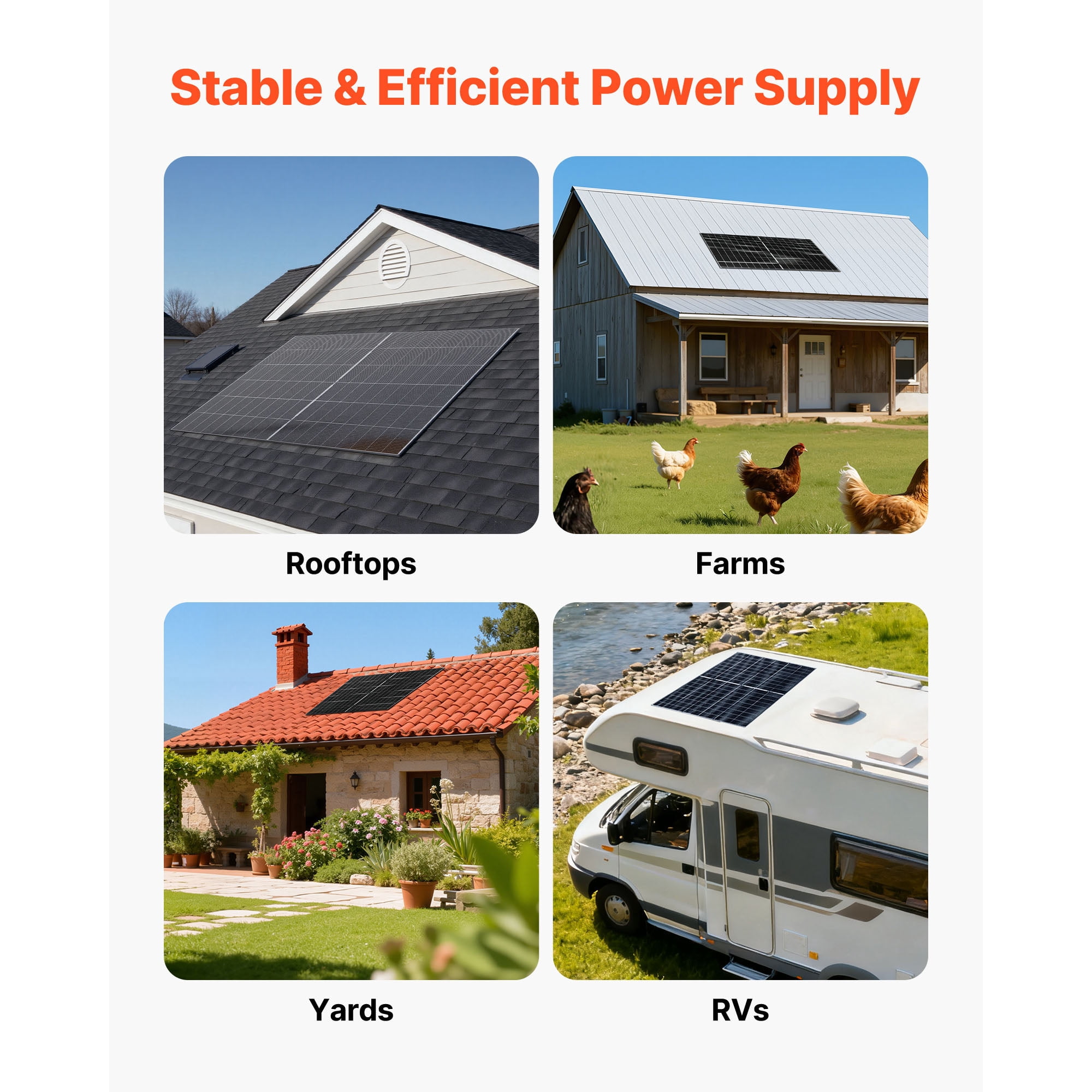 KFFKFF S400 Bifacial Monocrystalline Solar Panel 400W, 2 Pieces