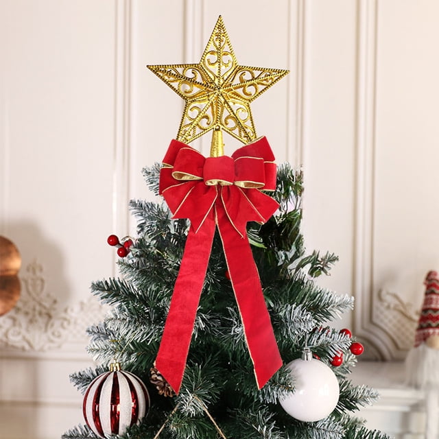 Adorno navideño de terciopelo con lazo de tela de doble capa, multicolor, 23.6 pulgadas, con flecos dorados brillantes | Decoración festiva para el hogar, ideal para coronas de árbol