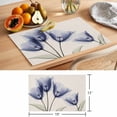 thumbnail image 6 of Retro Spring Placemats Set of 8, Blue Tulip Flower Leaf Beige Non-Slip Place Mats Washable Table Mats for Kitchen Dining Table Decorations Indoor/Outdoor, 6 of 9