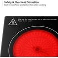 thumbnail image 3 of OVENTE Infrared Ceramic Double Burner, 1800W Electric Countertop Hot Plate with Black Crystalline Glass, Portable Stainless Steel Cooktop for Home, Office, or Dorm Use, Black BGI302GB, 3 of 9