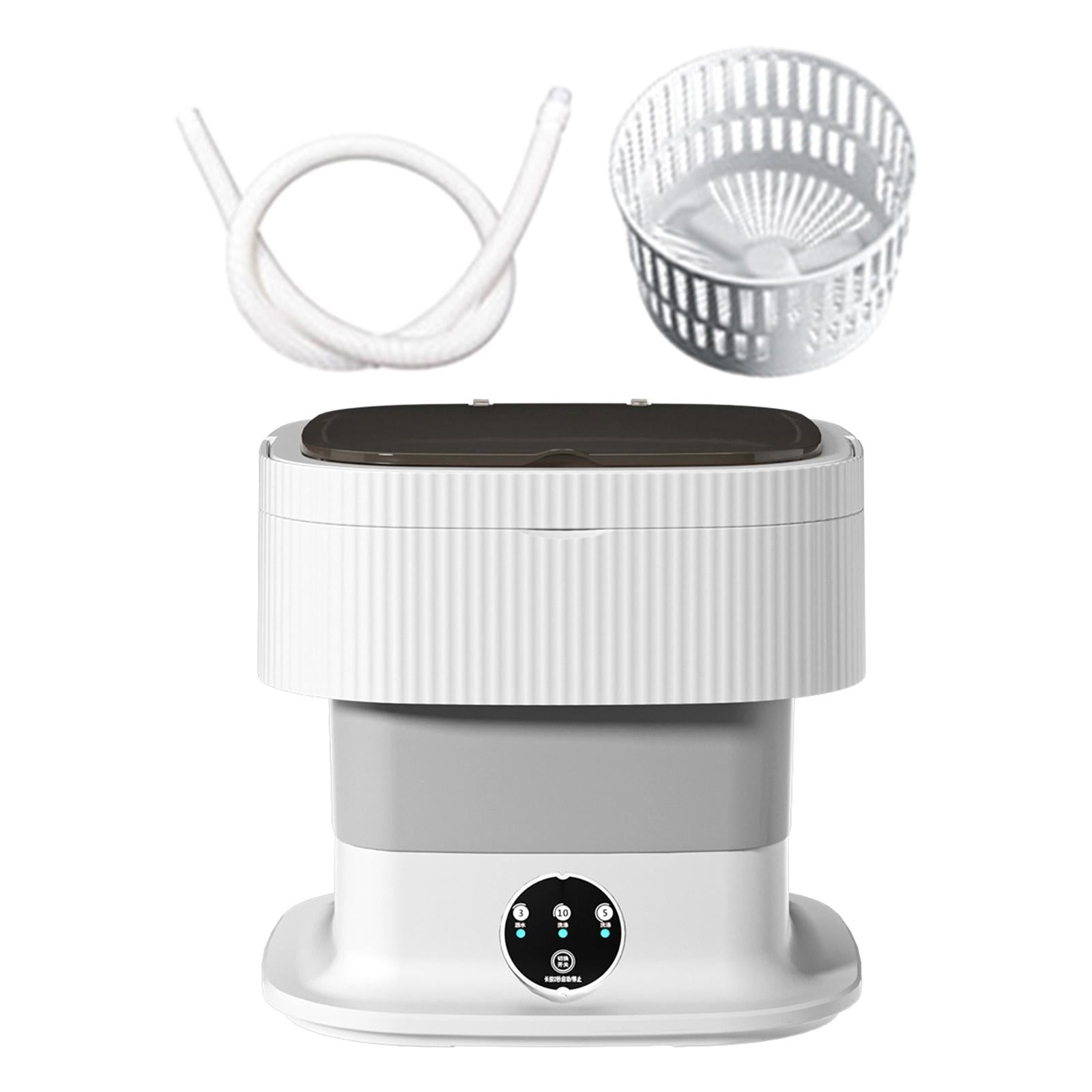 Tongina Comapct Mini Washing Saver 3 Gears Practical Socks Towel Small Clothes Washing Machine Baby Clothes Washing for Hotel Personal RV 60W Gray