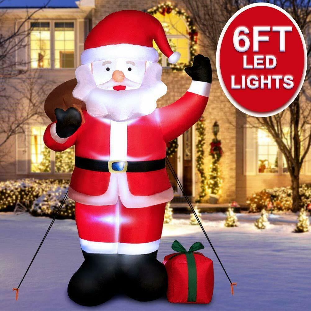 6FT Giant Inflatable Christmas Santa Claus Light Up Yard Home Xmas