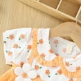 thumbnail image 5 of qolati Girl Summer Dresses Ruffle Short Sleeve Crew Neck Playwear Sundress Flower Print Swing Birthday Party Casual Cotton Dresses 0-3 Years, 5 of 9