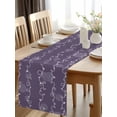 thumbnail image 3 of Abstracts Lines Table Runner, Vintage Leaf Vines Purple Country Farmhouse Washable Cotton-linen Table Runners Dining Kitchen Decoration for Everyday Home Wedding Party Decor, 13 x 90 Inch, 3 of 9