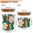 thumbnail image 3 of Rose Flower Rainbow Stripes Airtight Coffee Bean Canister 17oz Food Storage Containers with Lids For Gournd, Tea, Sugar, Flour, Rice, Cereal, Candy Cookie Jar, 3 of 8