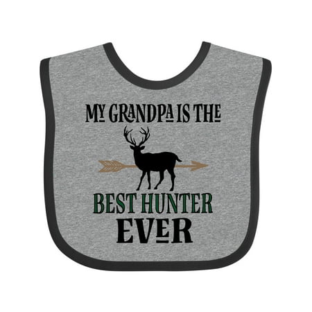 

Inktastic Deer Hunting Grandpa Best Hunter Ever Gift Baby Boy Bib