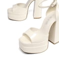 thumbnail image 3 of Sandalias de Tacón DREAM PAIRS Plataforma y Tacón Cuadrado para Mujer Beige, 3 of 5