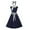 B-Navy, variant on Women's Summer 1950S Vintage Dress Wrap Cap Sleeve V Neck Cincing Dress Swing Dress A-Line Midi Dress C-Red