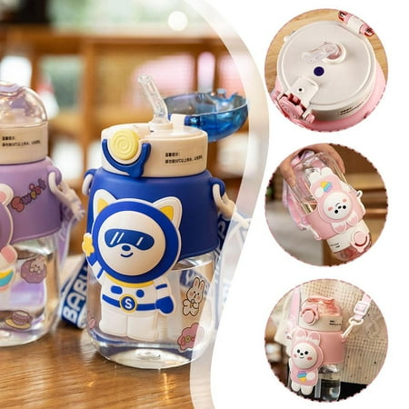 

Gracefulvara Cartoon Water Bottle with Straw 680ml GX