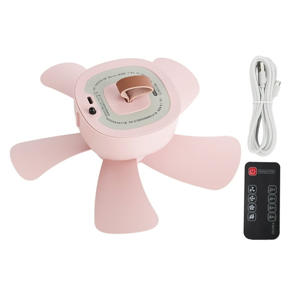 ZOUSSIQI Mini USB Plug Ceiling Fans Remote Control Camping Ceiling Fan USB Portable Ceiling Fan Canopy Hanging Fan JU316-89042