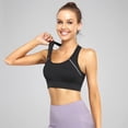 thumbnail image 4 of Arlun Sports Bra for Women High Support Comfortable and Stylish Activewear for Home Yoga and Exercise Solid Color Stretch Racerback Casual Bras for All Season Black S, 4 of 5