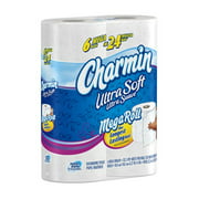 Charmin Ultra Soft Toilet Paper 6 Mega Rolls = 24 Regular Rolls