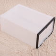 thumbnail image 1 of Storage Case  Plastic Shoes Box Clear Foldable Plastic Drawer Shoe Storage Case Stackable Box Organizer Black, 1 of 8