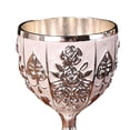thumbnail image 2 of Goblet Embossed Cup Elegant Cup Glass Drinkware Pink, 2 of 6