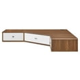 thumbnail image 2 of Modway Transmit 47" Wall Mount Corner Walnut Office Desk in Walnut White, 2 of 10