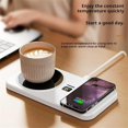 thumbnail image 2 of Coffee Mug Warmer and Phone Charger, 2 in 1 Wireless Charger Drink Heating Warmer, Smart USB Wireless Charging for Office Kitchen Home Travel to Warm Tea, 2 of 7
