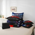 thumbnail image 4 of Erosebridal Fast Car Bedding Sets Twin Size,Buffalo Plaid Comforter Sets with Sheets,Extreme Sport Bed in a Bag Twin size,Ultra Soft Geometric Room Decorative,Reversible,7pcs, 4 of 6