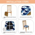 thumbnail image 4 of Waves Pattern Seat Covers for Dining Room Chairs Set Of 4,Stretch Printed Washable Chair Seat Cover with Elastic Ties and Button,Removable Waterproof Couch Cushion Covers, 4 of 6