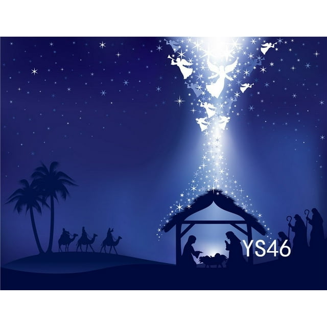 Fondos de fotografía de Navidad ABPHQTO 150x220cm Escena de pesebre Historia de Natividad
