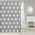thumbnail image 2 of Manfei Sparkle Stars Print Shower Curtain 72Wx72L,Cartoon Polka Dot Bathroom Curtain,Gray White, 2 of 5