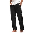 thumbnail image 1 of Ceisia Men's Gift Relaxed Straight-Leg Casual Pants Elastic Waist Side Snap Buttons Summer Multi-Color, 1 of 5