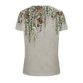 thumbnail image 5 of ADSSDQ Shirts For Women Dressy Casual Flowy O Neck Short Sleeve Womens Work Tops Floral Print Cropped Tees Summer Blouses Spring Sweatshirts Teen Girls Multicolor 4XL, 5 of 5