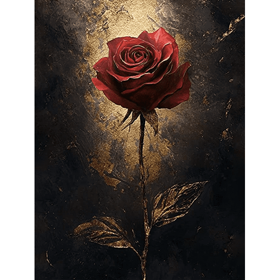 Golden Rose Canvas Wall Art， Perfect for Living Room， Bedroom， Dining Room， Office， and Hallway Decoration.